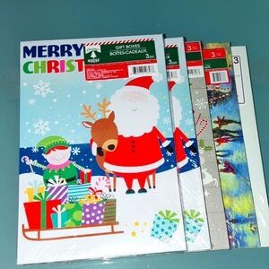 9 Assorted Christmas Gift Boxes 14.25x9.43x1.87 in - New Holiday Wrapping Bundle